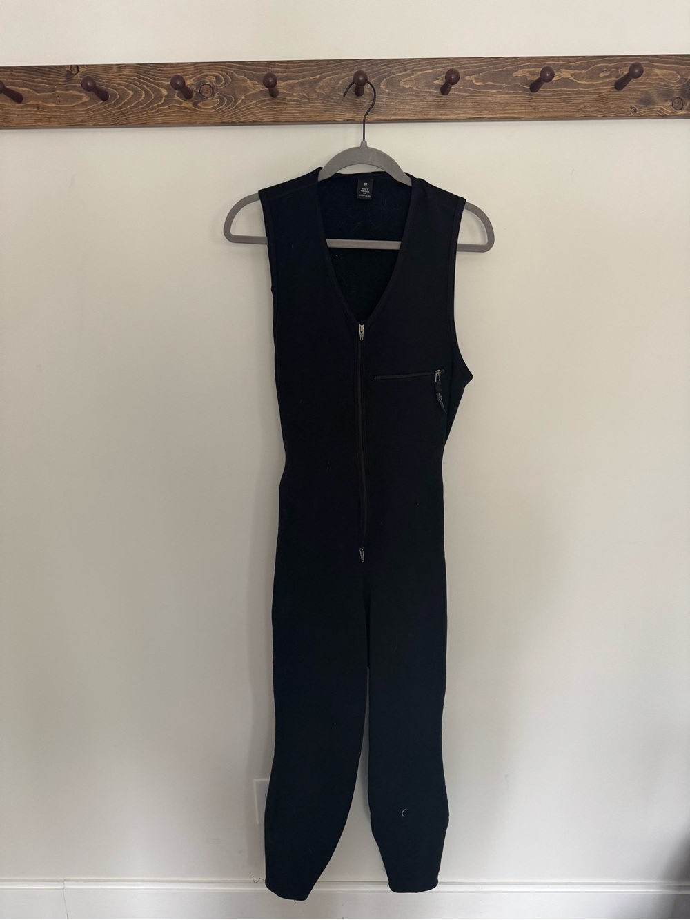 Patagonia Black Sleeveless Zip-Up Jumpsuit Fleece Vintage